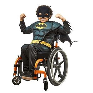 Kids DC Superhero Batman Wheelchair Friendly Costume Rubies Size L 10/12 NWT